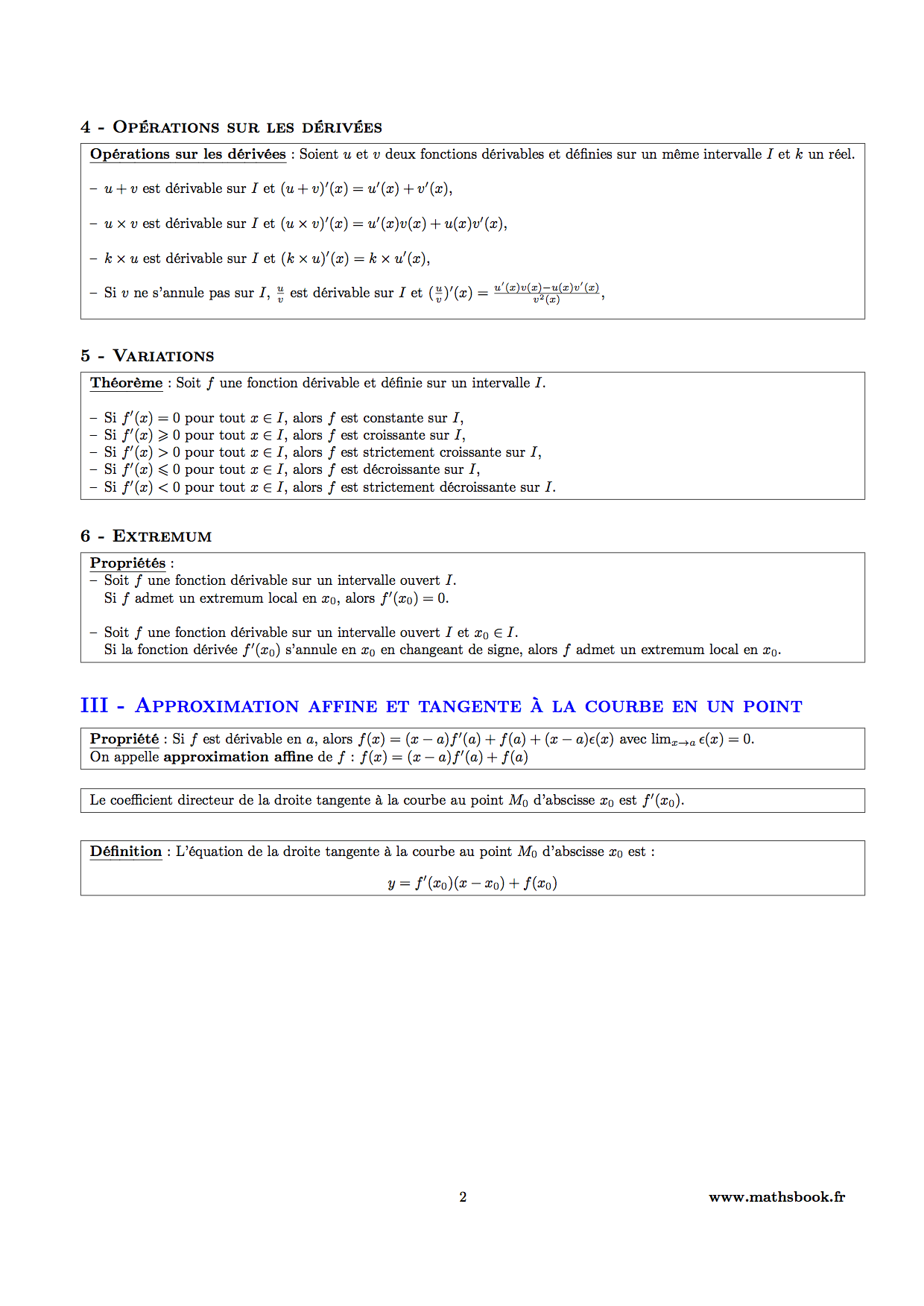 derivation et tangente