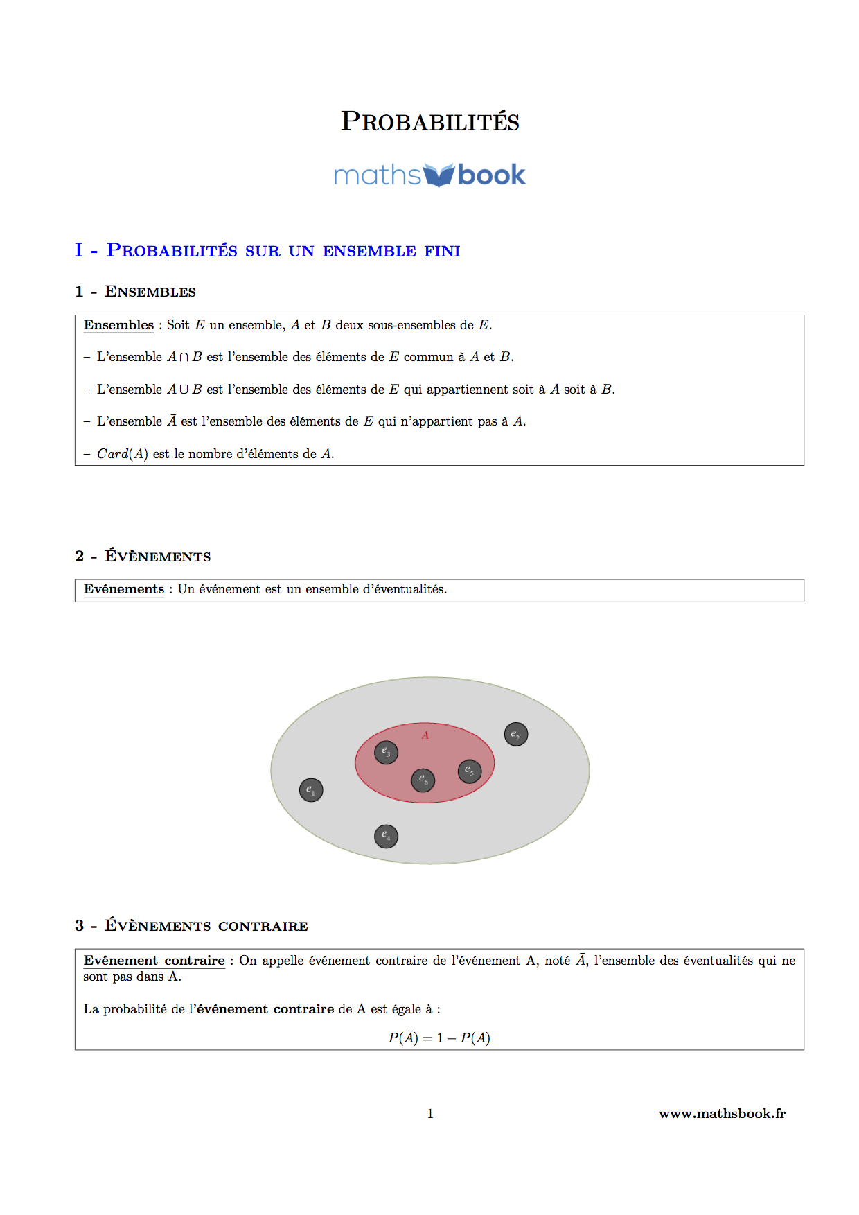 probabilites evenements contraires