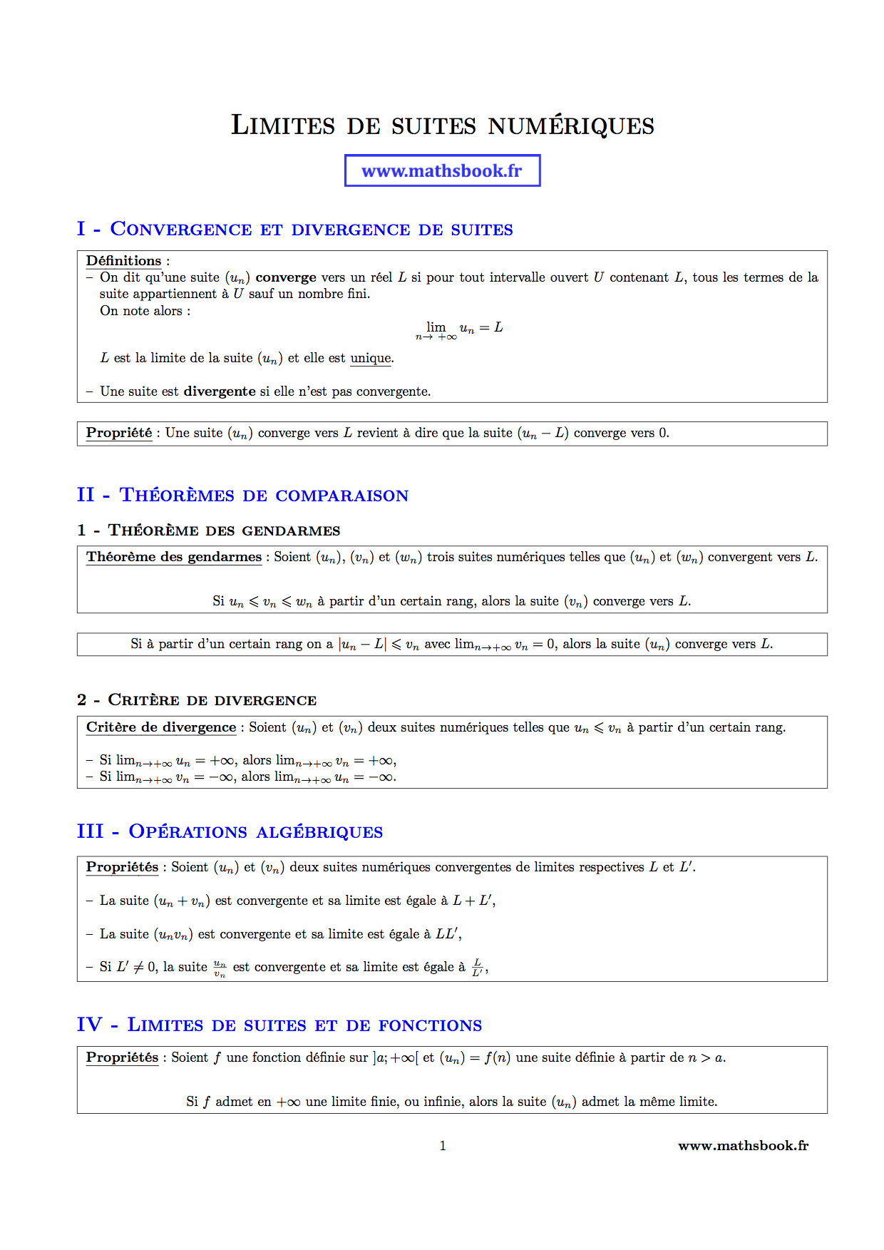 limites suites convergence et divergence