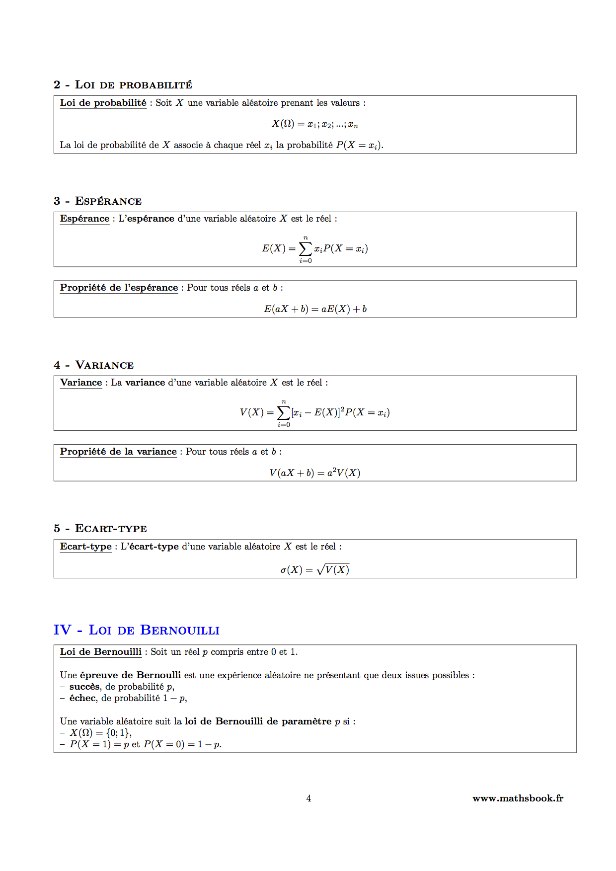 variables aleatoires probabilites