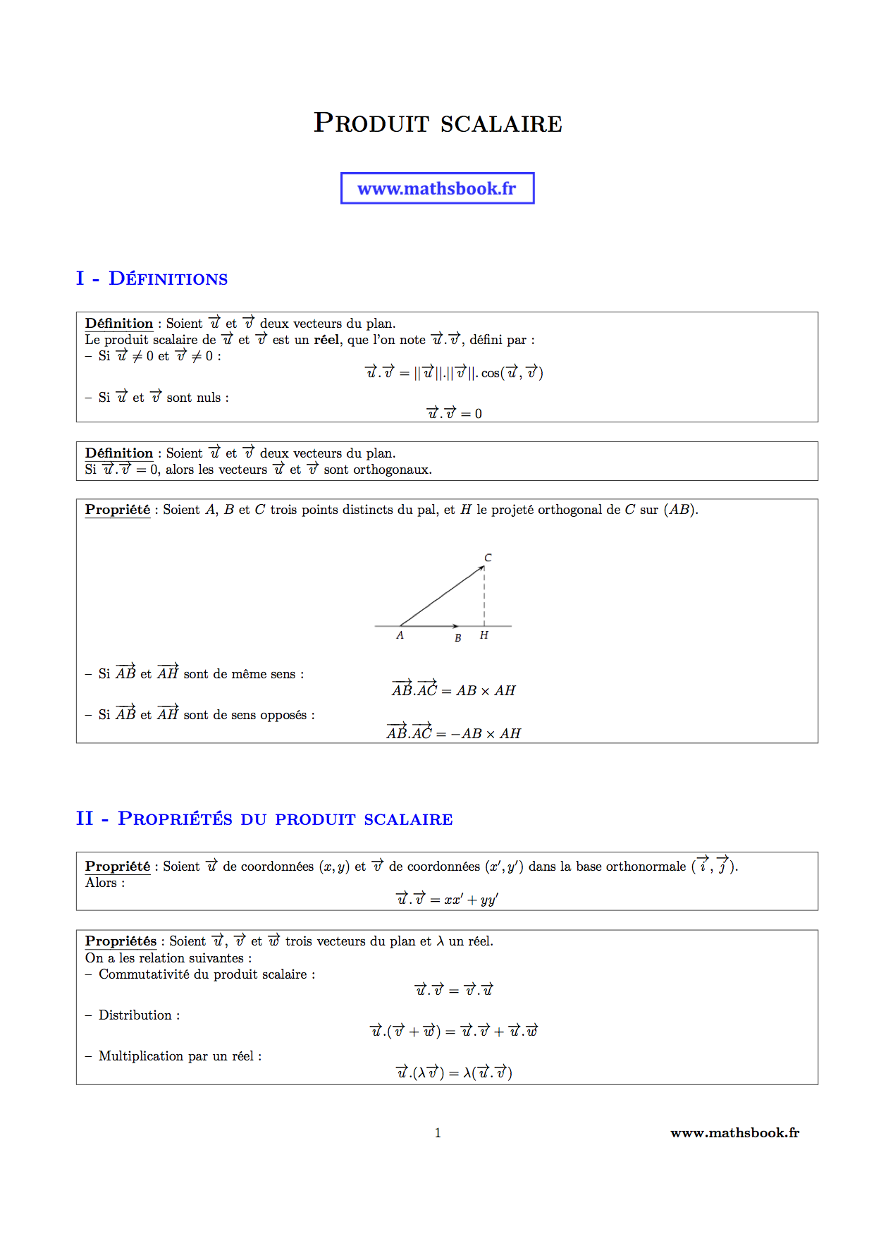 produit scalaire definition et proprietes