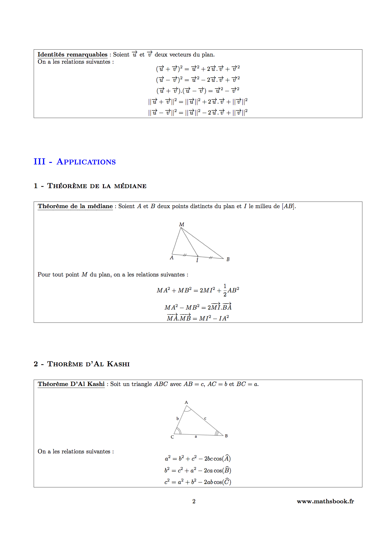 theoreme de la mediane et al kashi