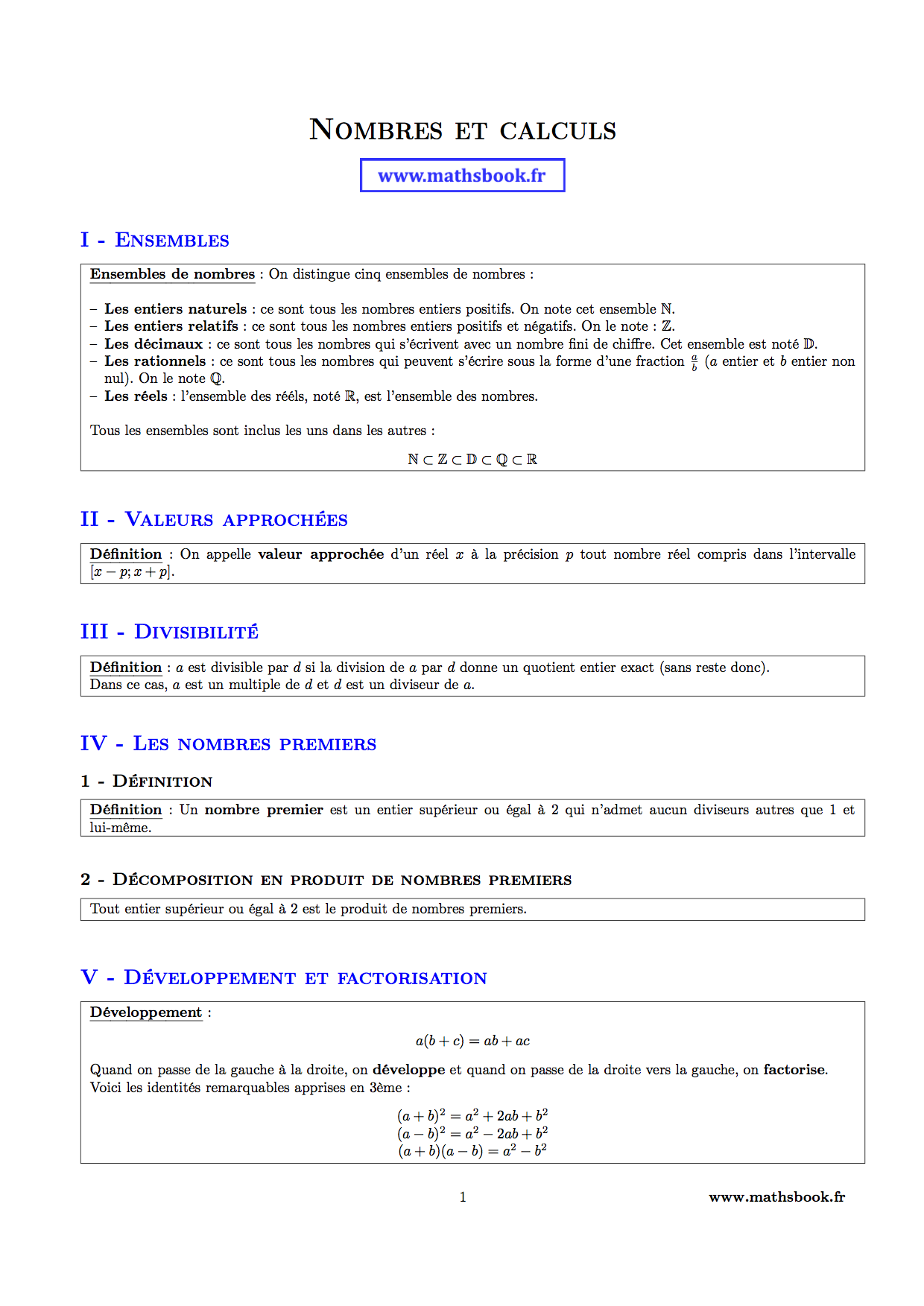 ensembles nombre divisbilite nombres premiers