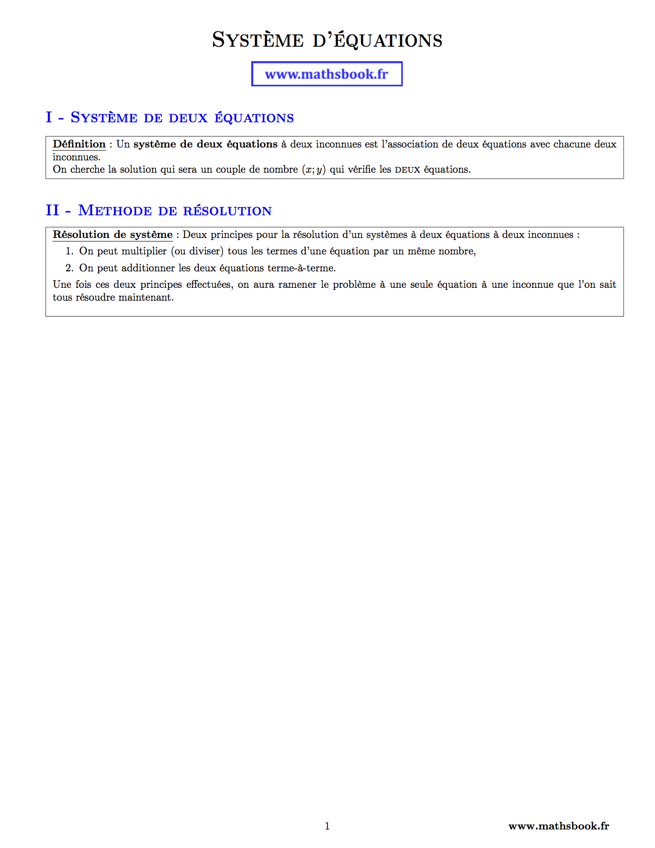 systeme d equations