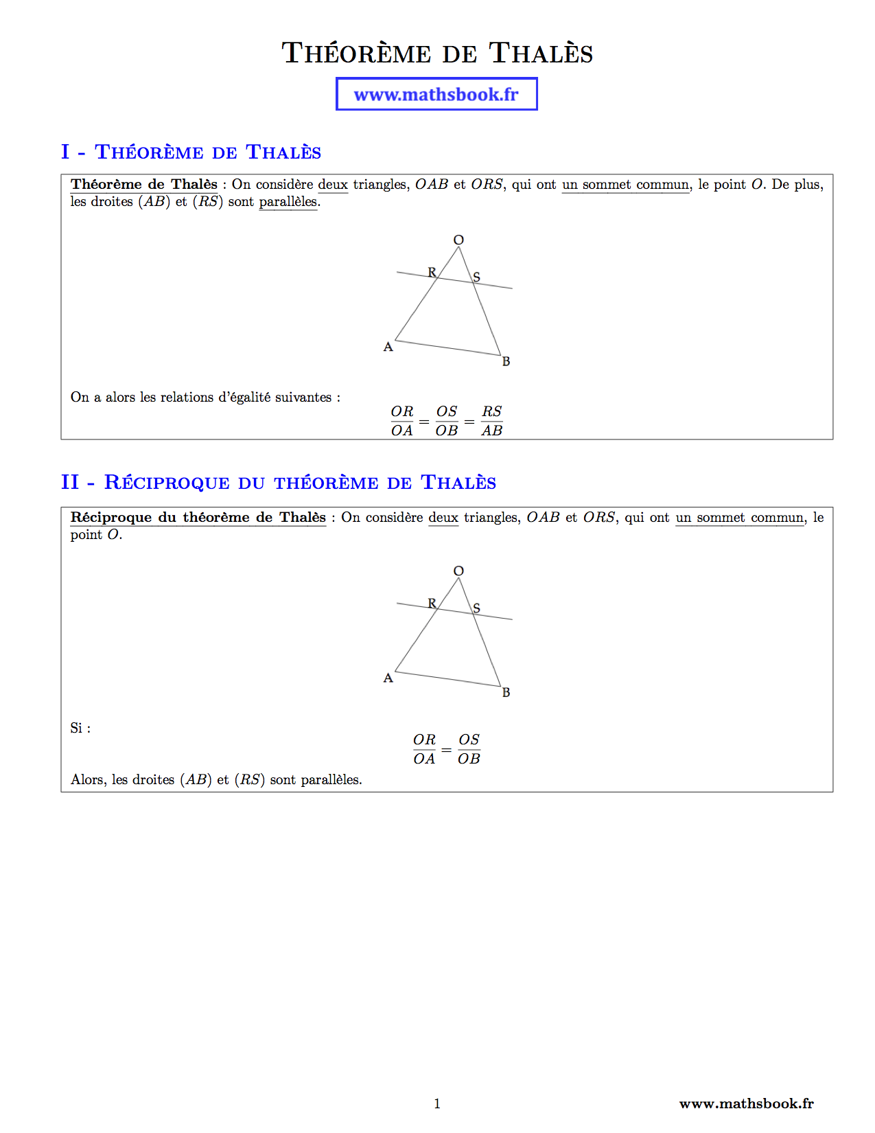 theoreme de thales