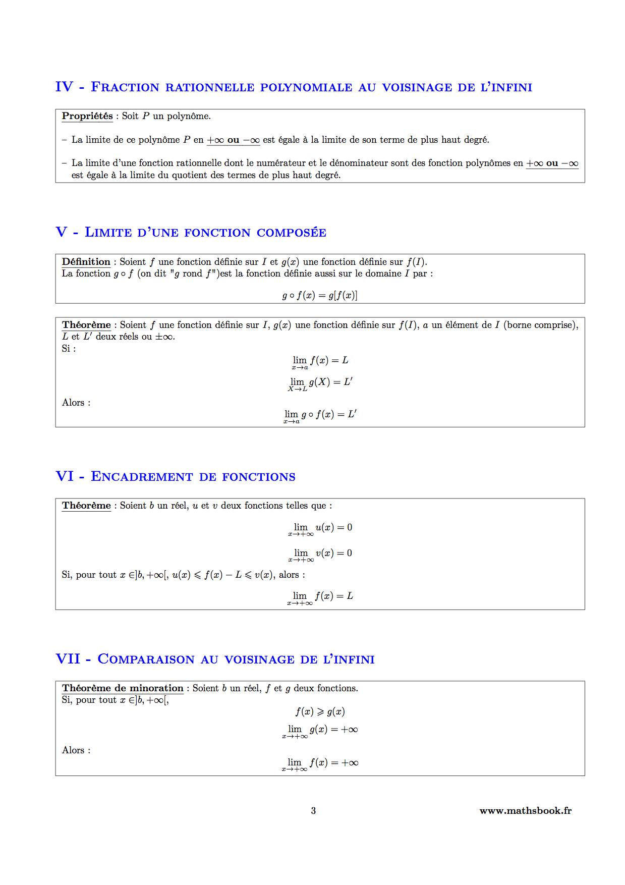 fraction rationnelle et limite fonction composee
