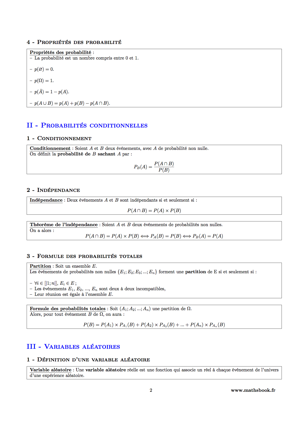 probabilites conditionnelles independance et probabilites totales