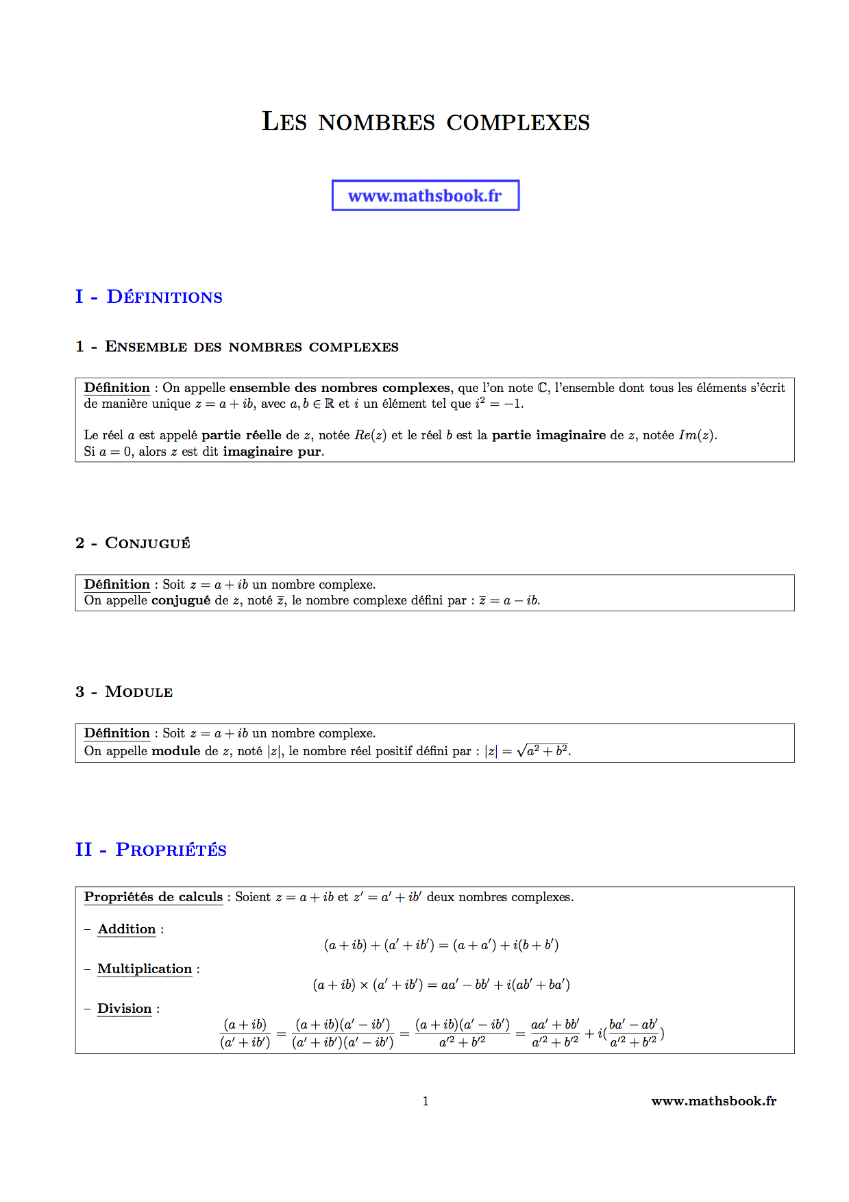 conjugue module complexe