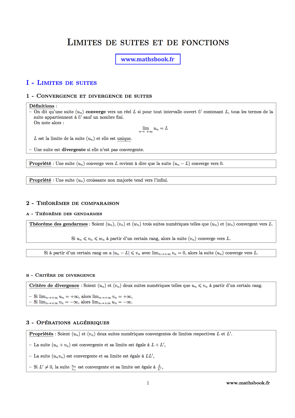 limite suites convergence et divergence