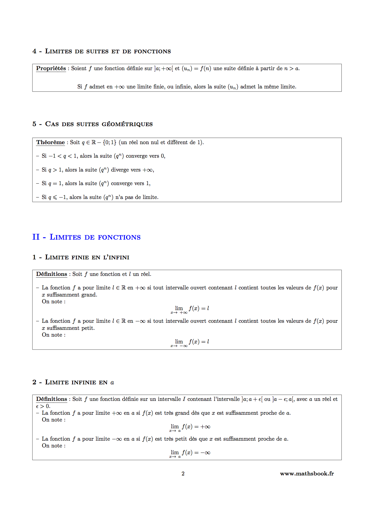 limites de fonctions