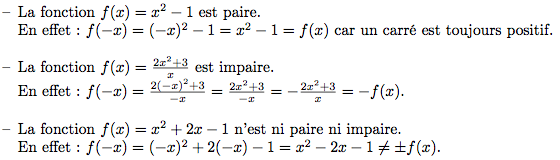 fonction paire et fonction impaire