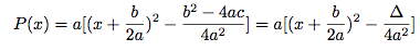 forme canonique d'un polynôme du second degré