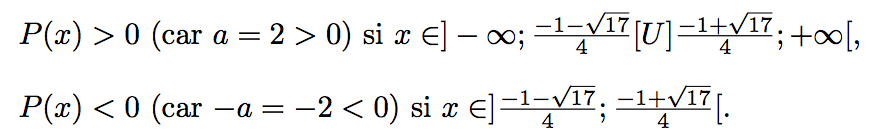 signe d'un polynôme du second degré