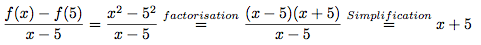 nombre dérivée de la fonction carrée