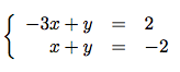 système d'équations