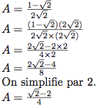 calculs de racines carrées