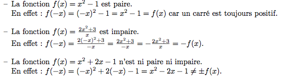 fonction paire et fonction impaire