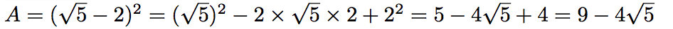 calcul expression racine