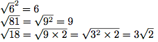 exemple de calcul de racines carrées