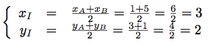 exemple des coordonnées du milieu d'un segment