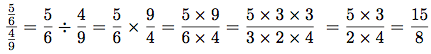 exemple de division de fractions