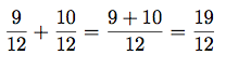 Exemple d'addition de fractions