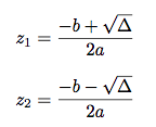 résolutions d'équation du second degré