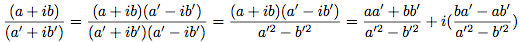 division de nombres complexes