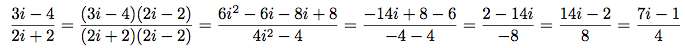 exemple de division de nombres complexes