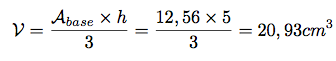 exemple de calcul du volume d'un cone