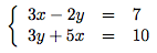 résolution d'un système d'équations