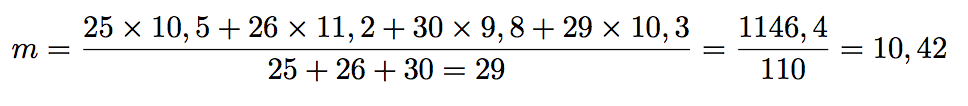 exemple de calcul de la moyenne