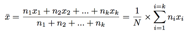formule de la moyenne arithmétique pondérée