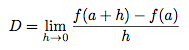 nombre dérivée d'une fonction
