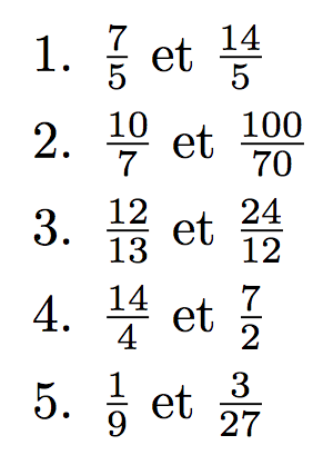 egalité de fraction