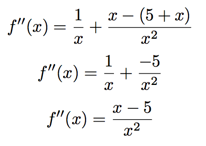 calcul de la dérivée d'un quotient