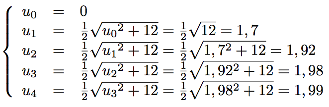 calcul des premiers termes d'une suite