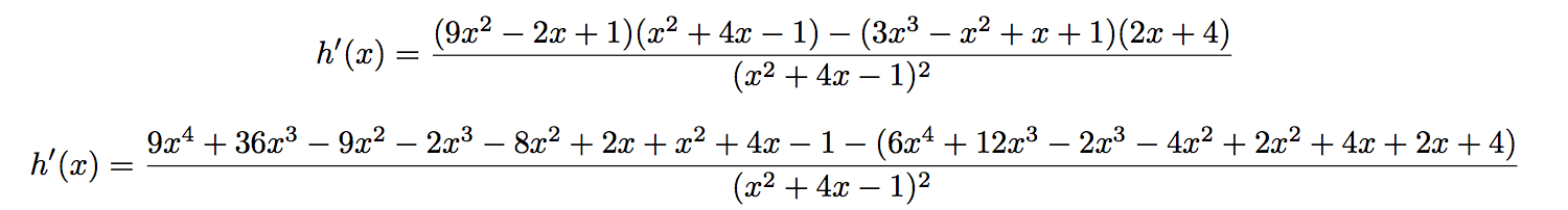 calcul de la dérivée d'une fonction