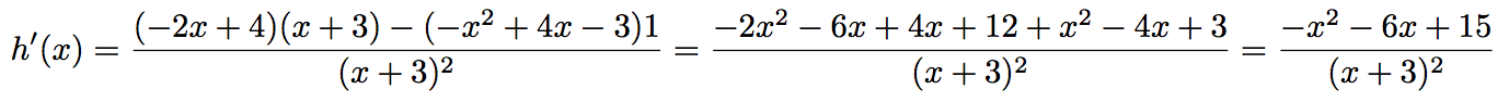 calcul de la dérivée d'une fonction
