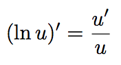 formule de la dérivée d'un logarithme