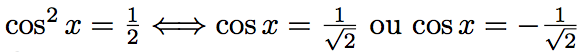 équation avec cosinus