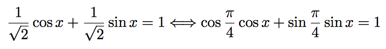 équation sinus cosinus