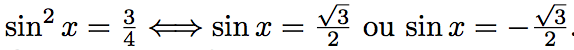 équation avec sinus
