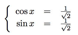 solution cosinus et sinus