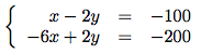 résolution de système d'équations à deux inconnues dans un problème
