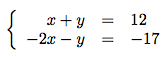 résolution de système d'équations à deux inconnues dans un problème