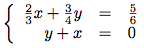 résolution de système d'équations à deux inconnues